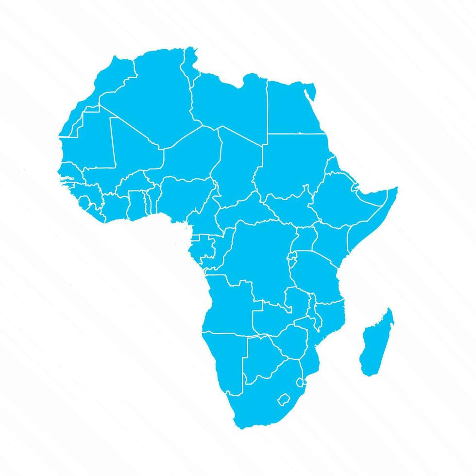 Flat Design Map of Africa With Details vector