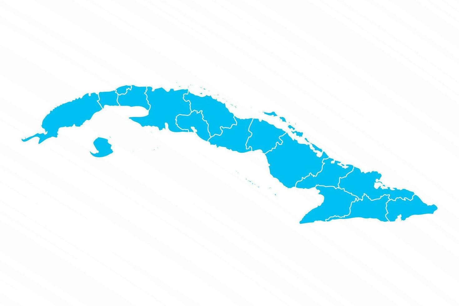 Flat Design Map of Cuba With Details vector