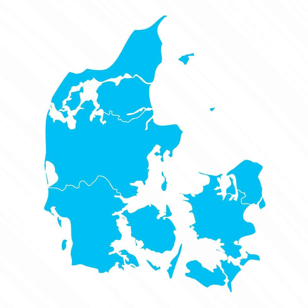 Flat Design Map of Denmark With Details vector