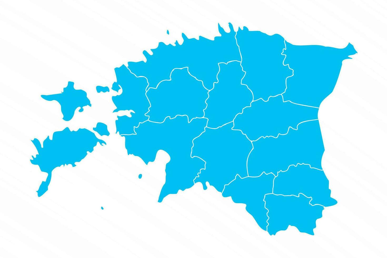 Flat Design Map of Estonia With Details vector