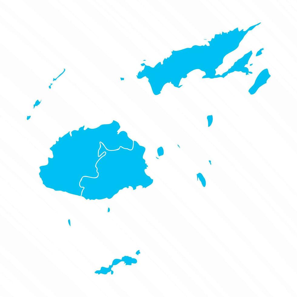 Flat Design Map of Fiji With Details vector