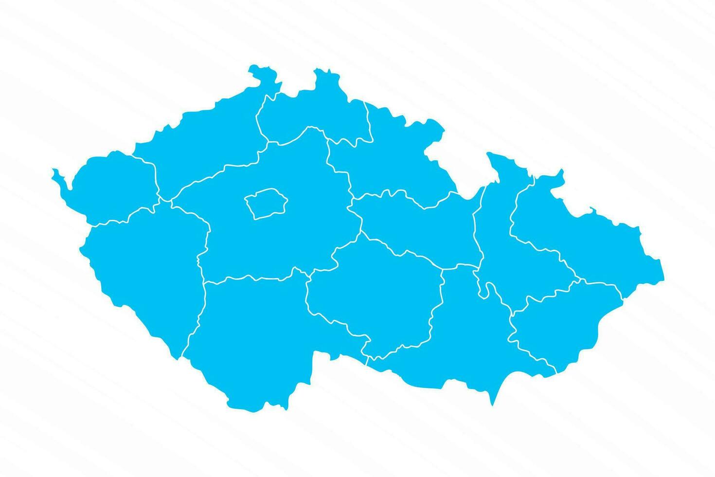 Flat Design Map of Czech Republic With Details vector