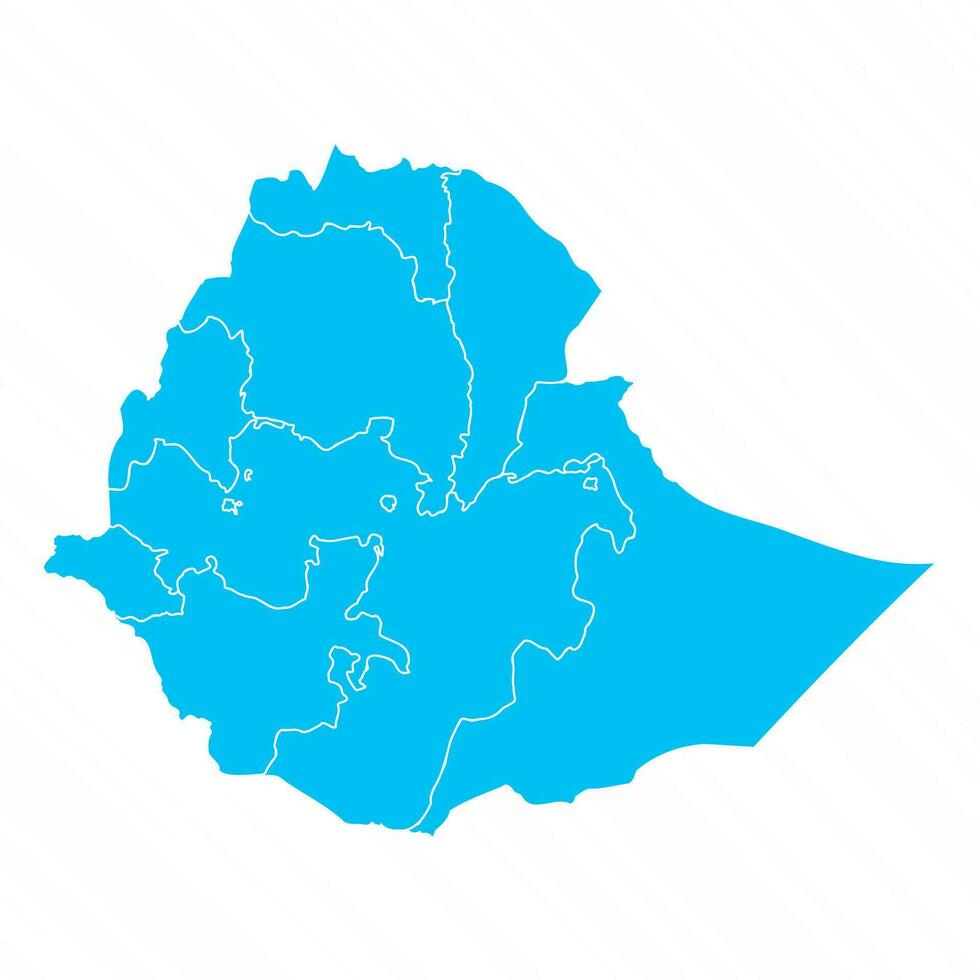 Flat Design Map of Ethiopia With Details vector