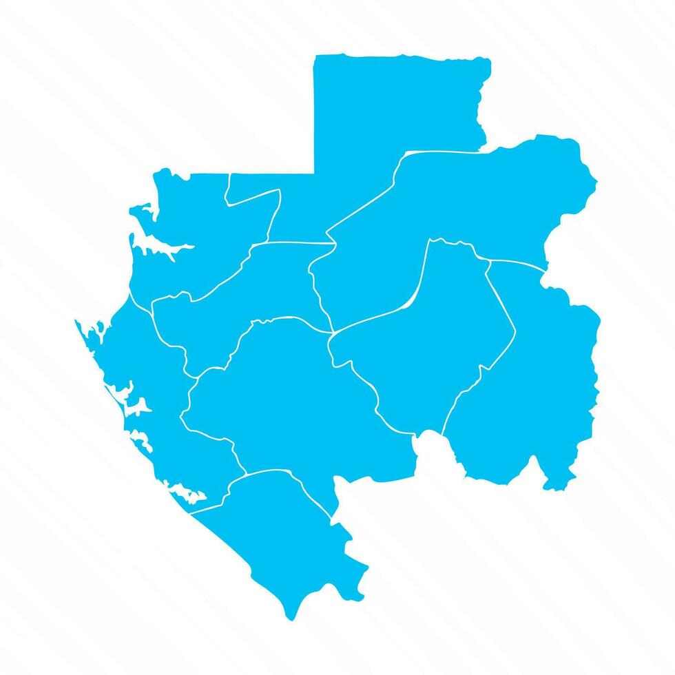 Flat Design Map of Gabon With Details vector