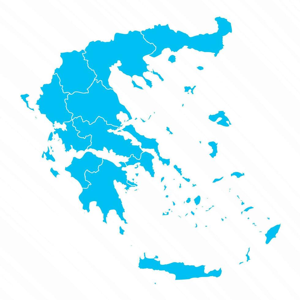 Flat Design Map of Greece With Details vector