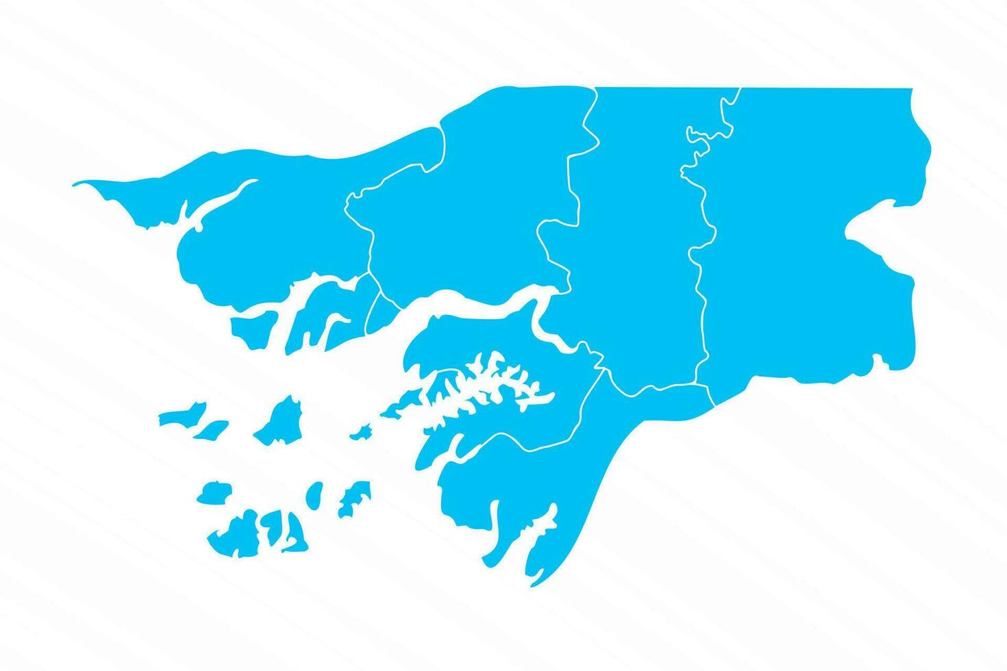 Flat Design Map of Guinea Bissau With Details vector