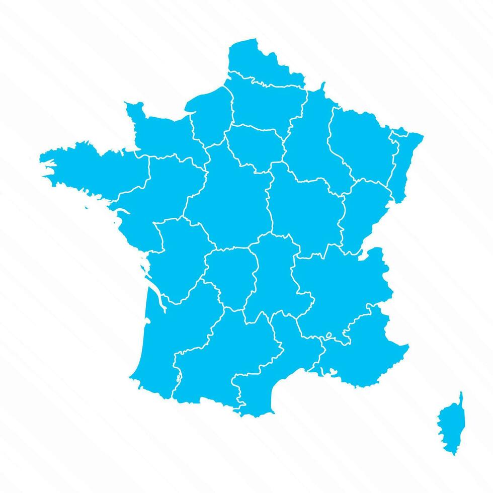 Flat Design Map of France With Details vector