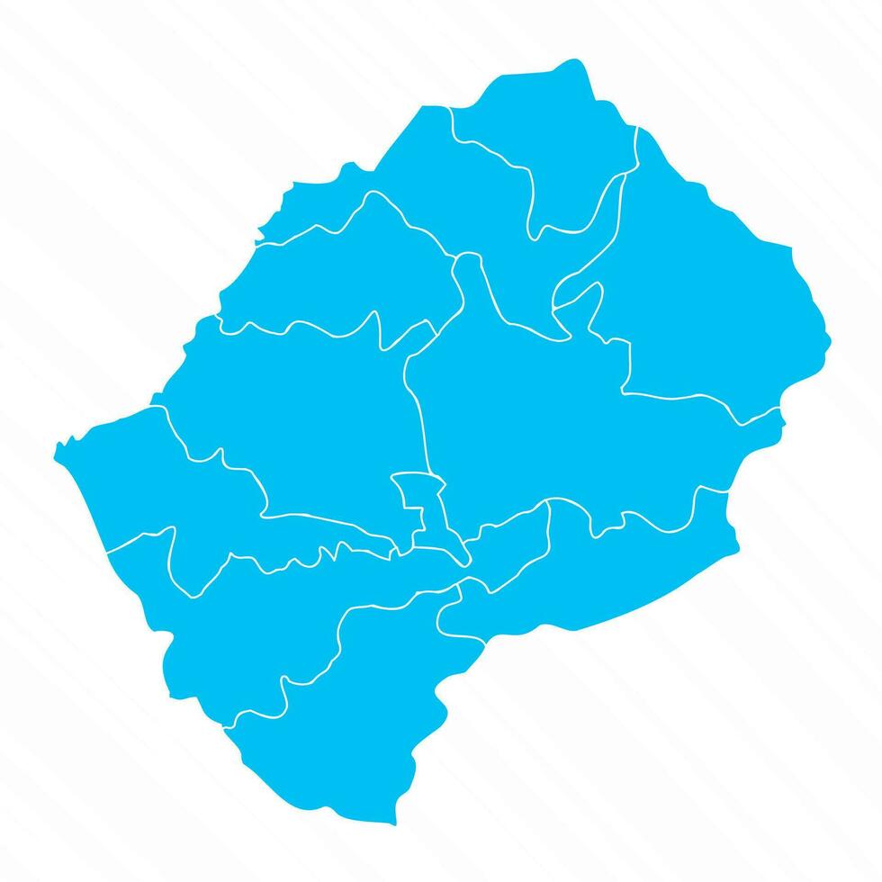 Flat Design Map of Lesotho With Details vector