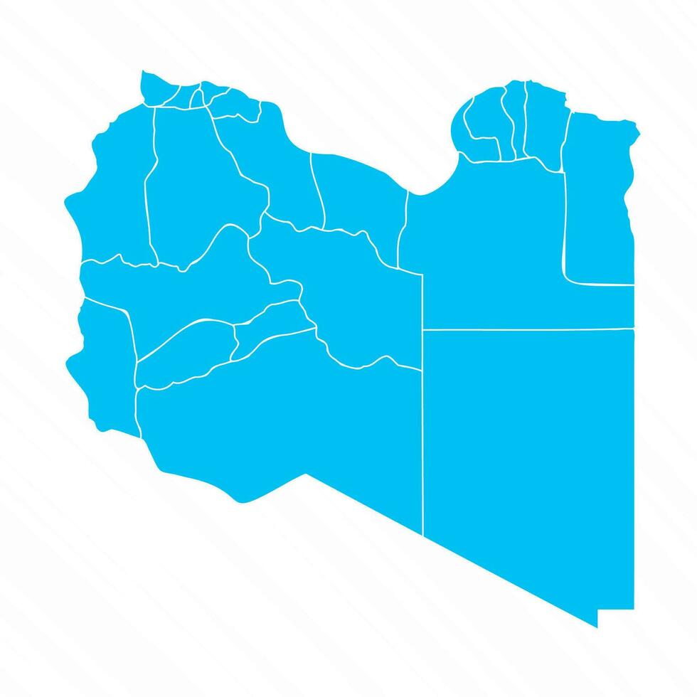 Flat Design Map of Libya With Details vector