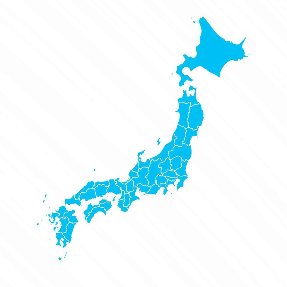 Flat Design Map of Japan With Details vector
