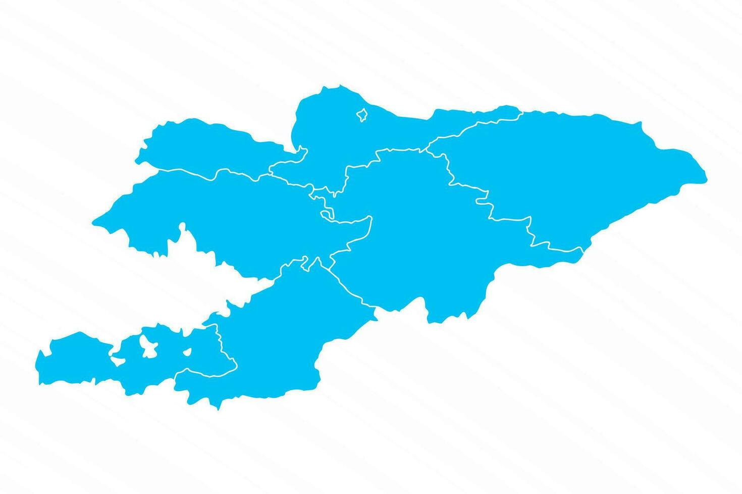 Flat Design Map of Kyrgyzstan With Details vector