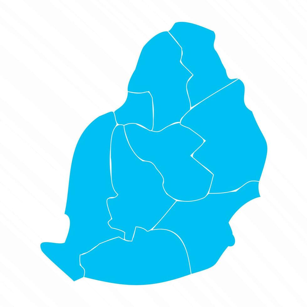 Flat Design Map of Mauritius With Details vector