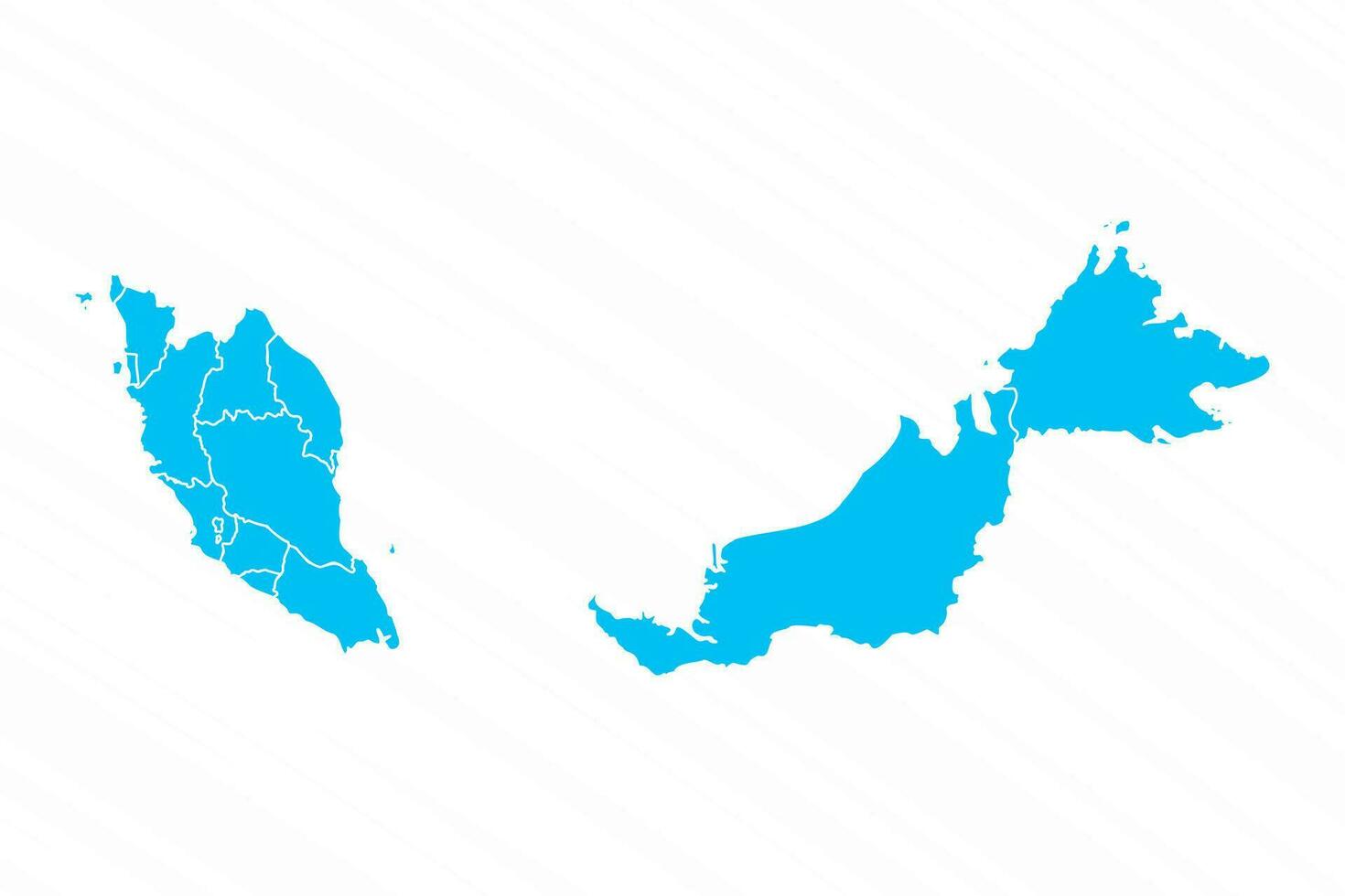 Flat Design Map of Malaysia With Details vector