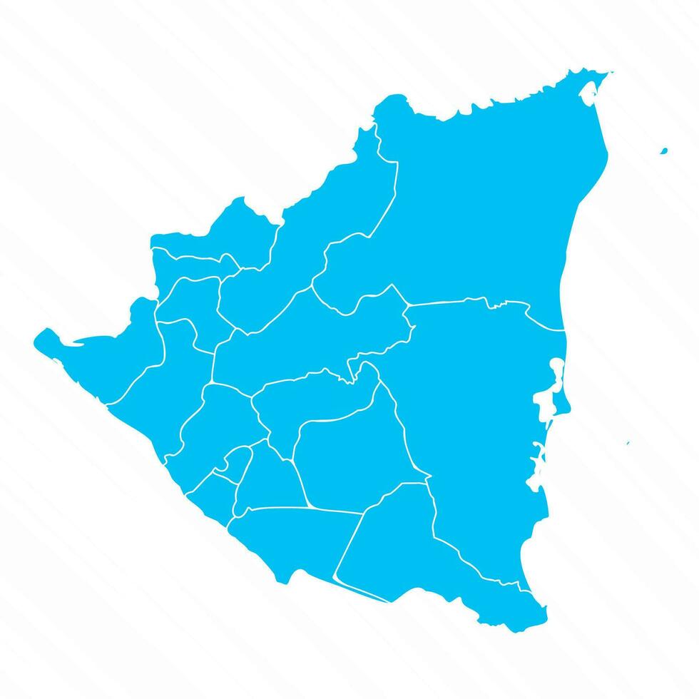 plano diseño mapa de Nicaragua con detalles vector
