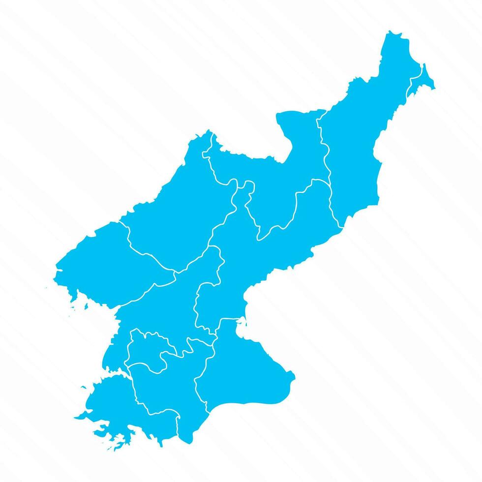 Flat Design Map of North Korea With Details vector