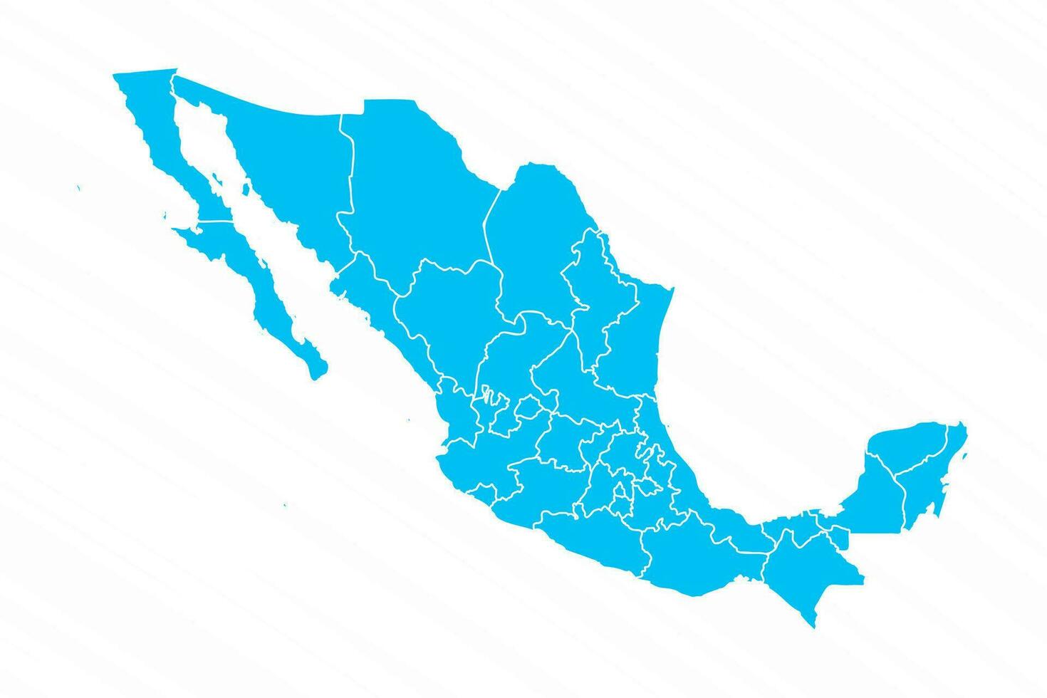 Flat Design Map of Mexico With Details vector