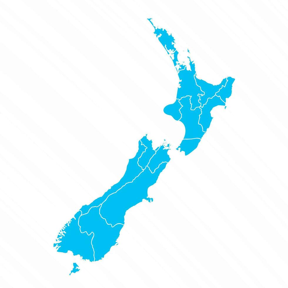 Flat Design Map of New Zealand With Details vector