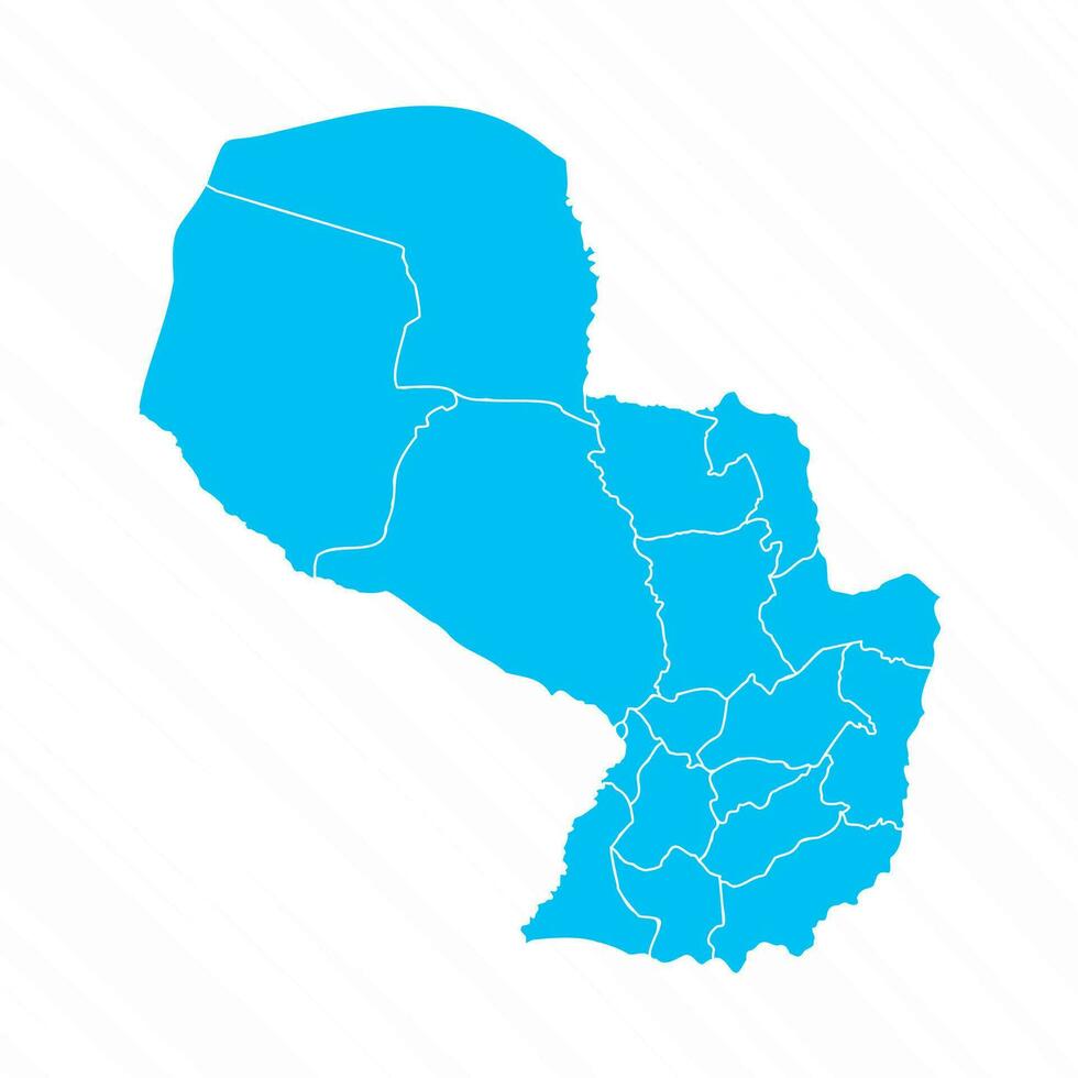 Flat Design Map of Paraguay With Details vector