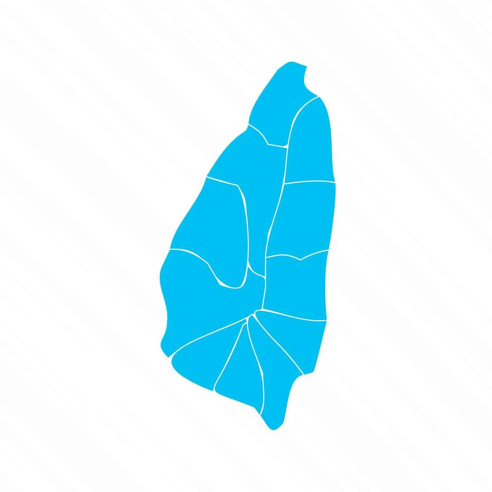 Flat Design Map of Saint Lucia With Details vector