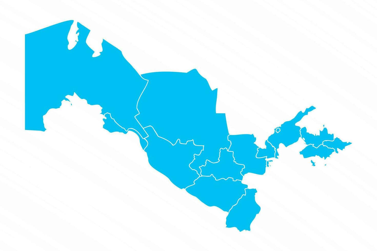 Flat Design Map of Uzbekistan With Details vector