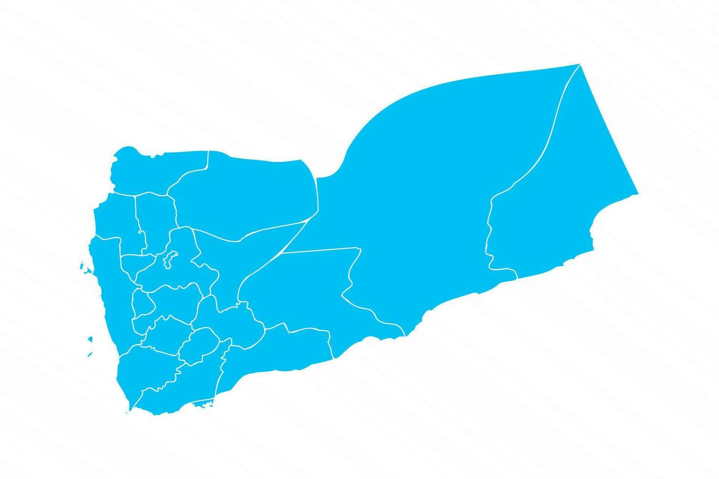 Flat Design Map of Yemen With Details vector