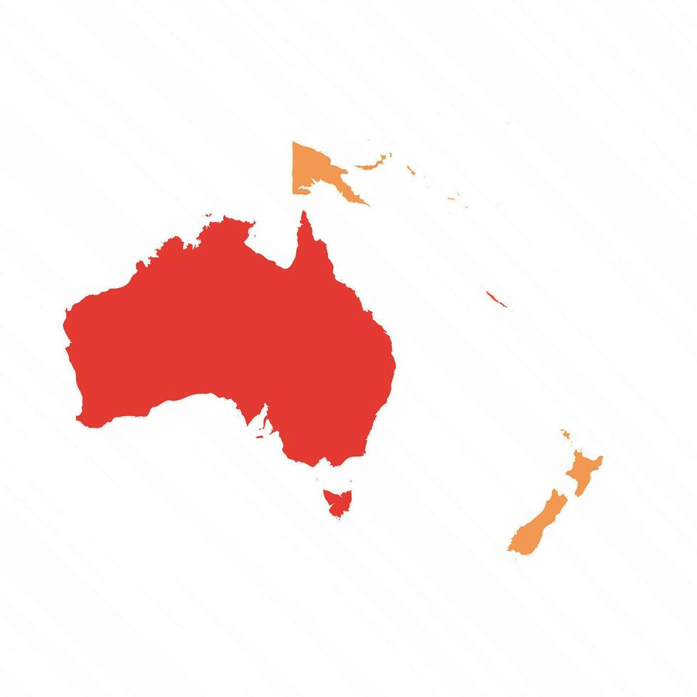 Flat Design Map of Oceania With Details vector