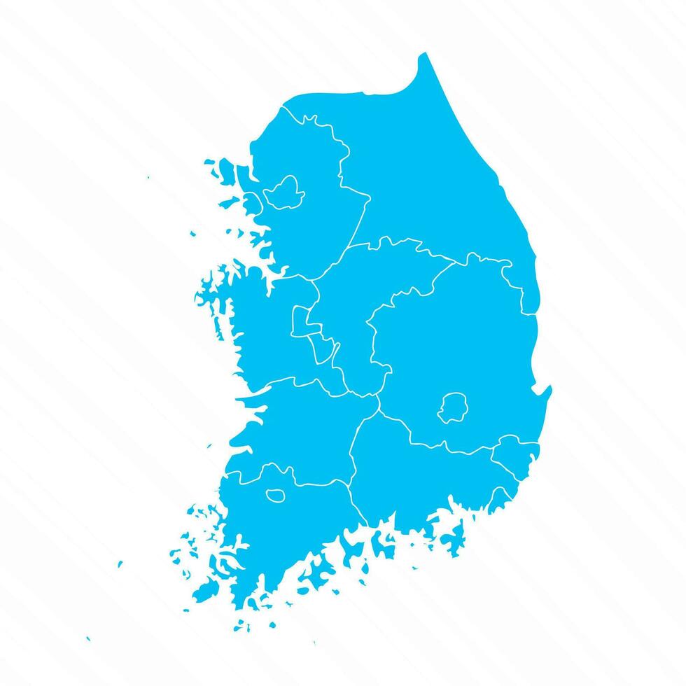 Flat Design Map of South Korea With Details vector