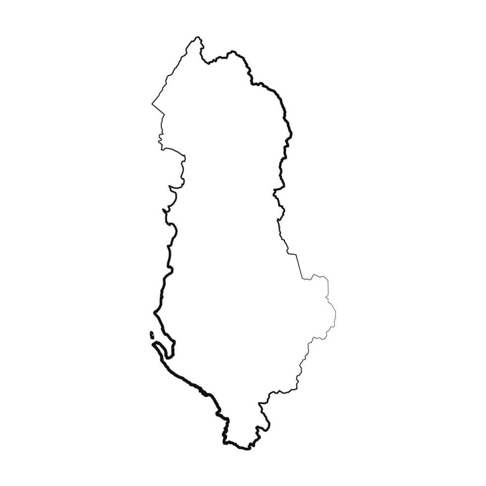Hand Drawn Lined Albania Simple Map Drawing vector