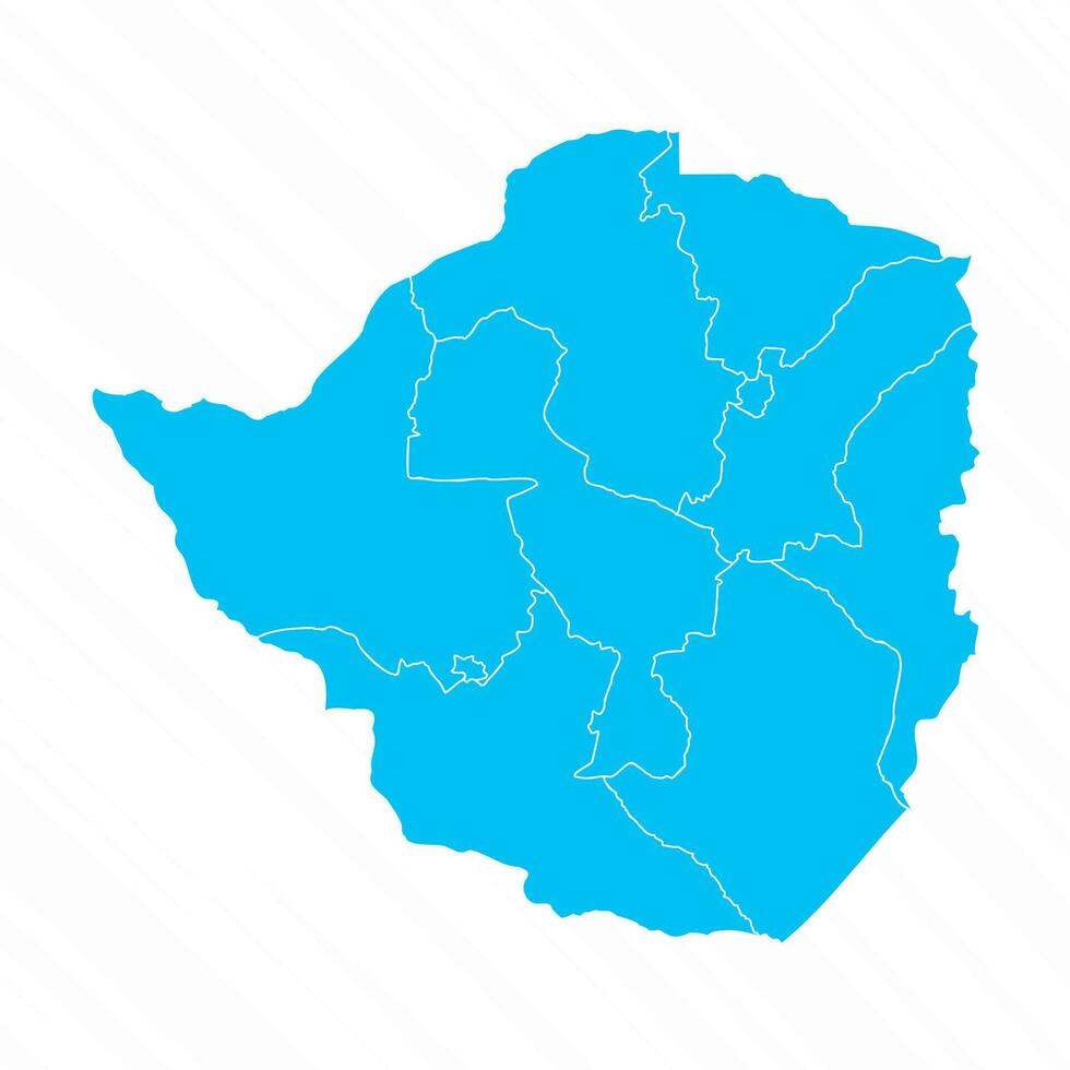 Flat Design Map of Zimbabwe With Details vector