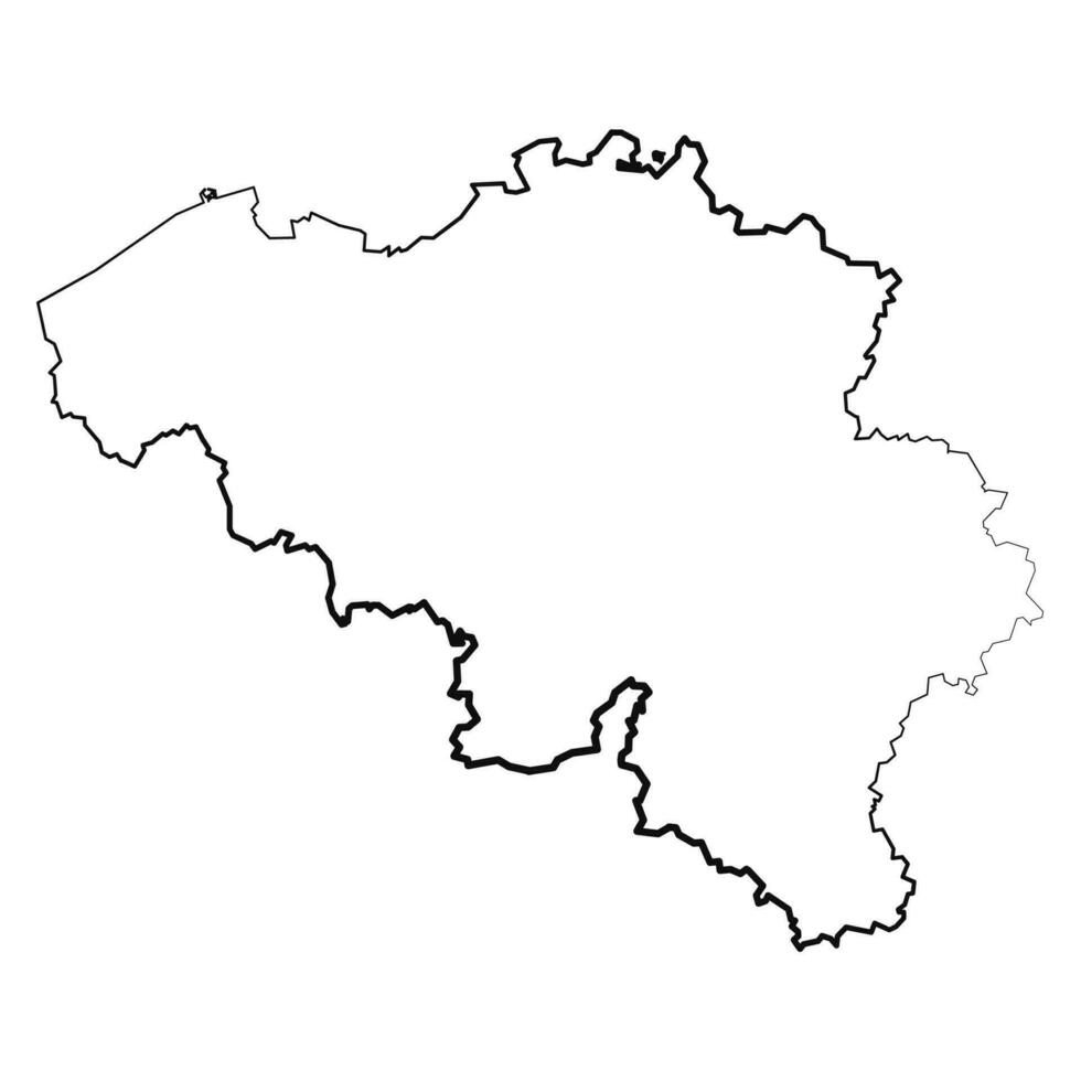 Hand Drawn Lined Belgium Simple Map Drawing vector
