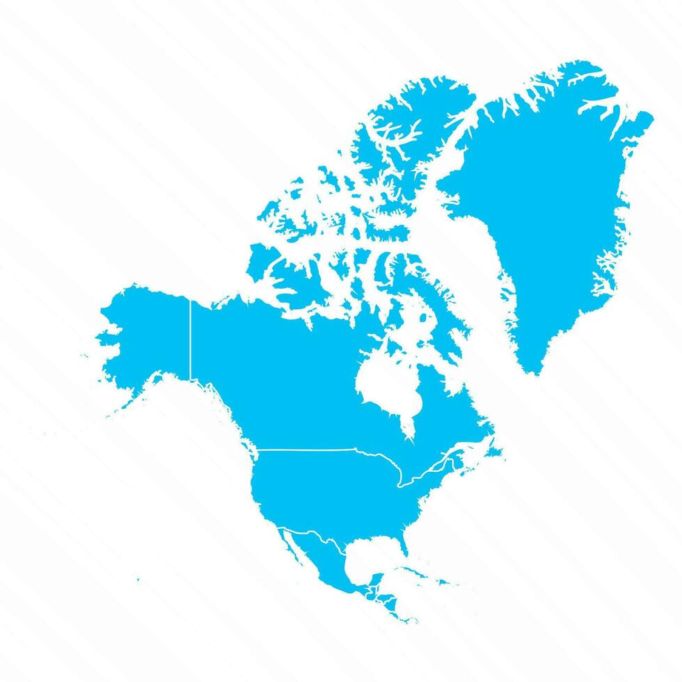 Flat Design Map of North America With Details vector