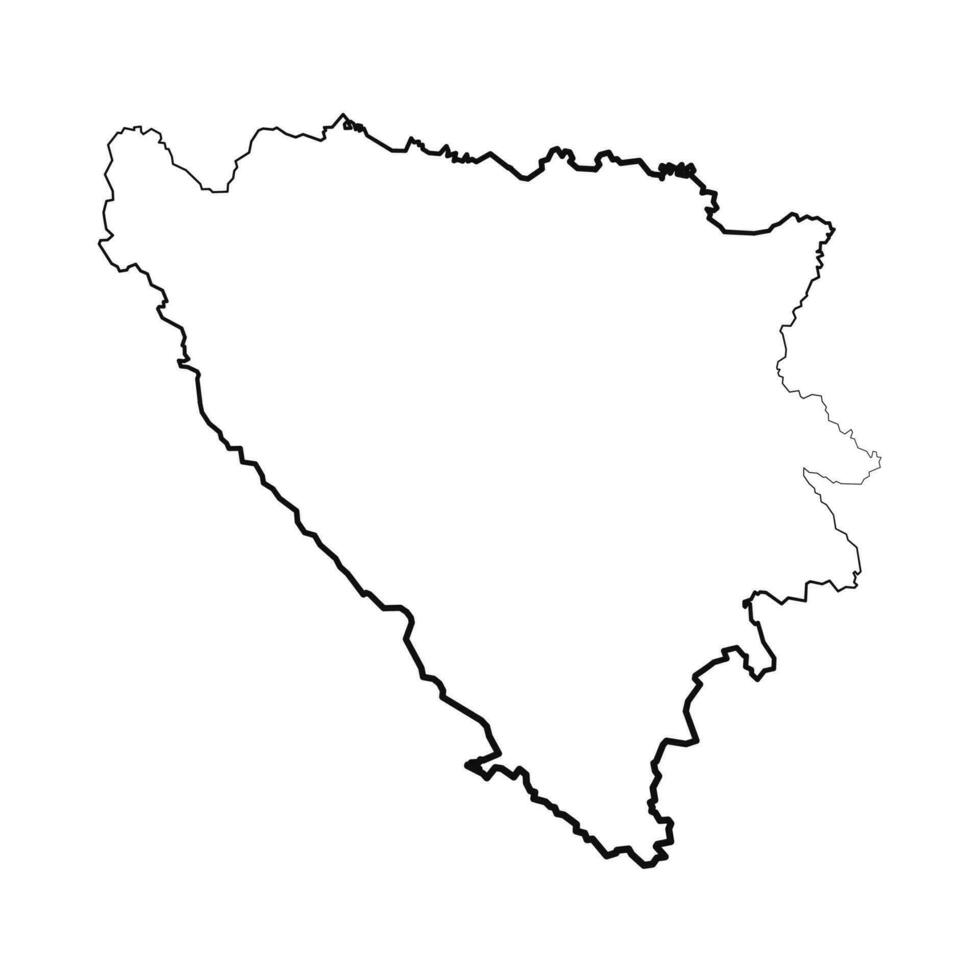 Hand Drawn Lined Bosnia and Herzegovina Simple Map Drawing vector