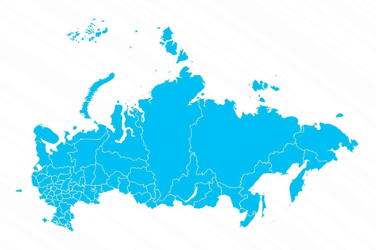 Flat Design Map of Russia With Details vector