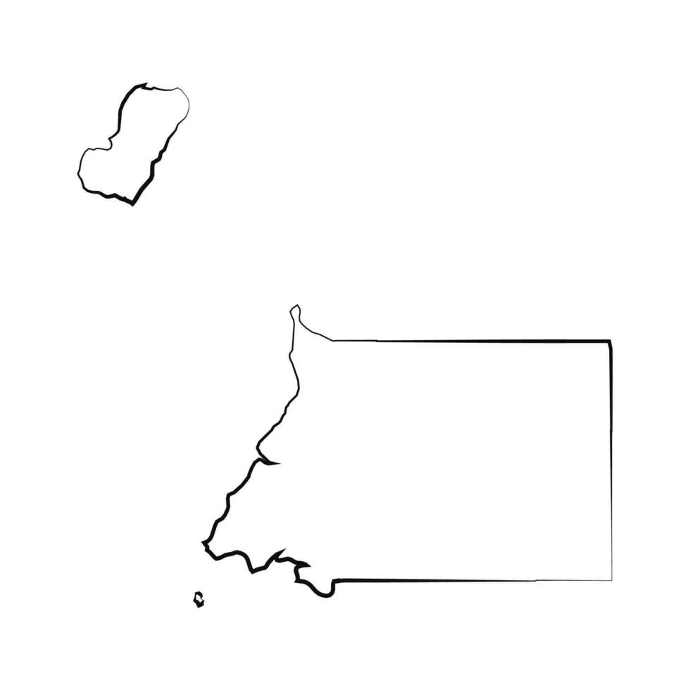 Hand Drawn Lined Equatorial Guinea Simple Map Drawing vector