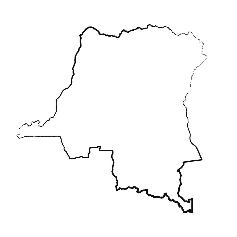mano dibujado forrado democrático república de el congo sencillo mapa dibujo vector