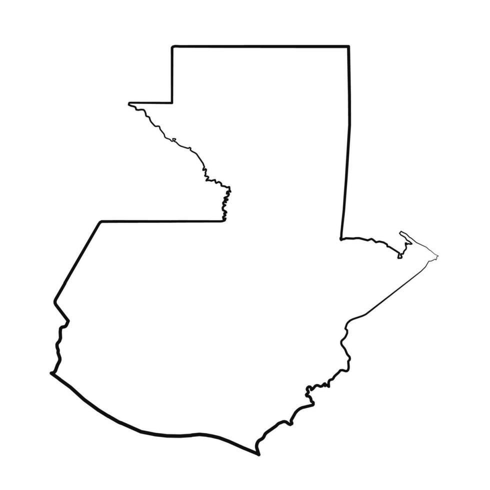 Hand Drawn Lined Guatemala Simple Map Drawing vector