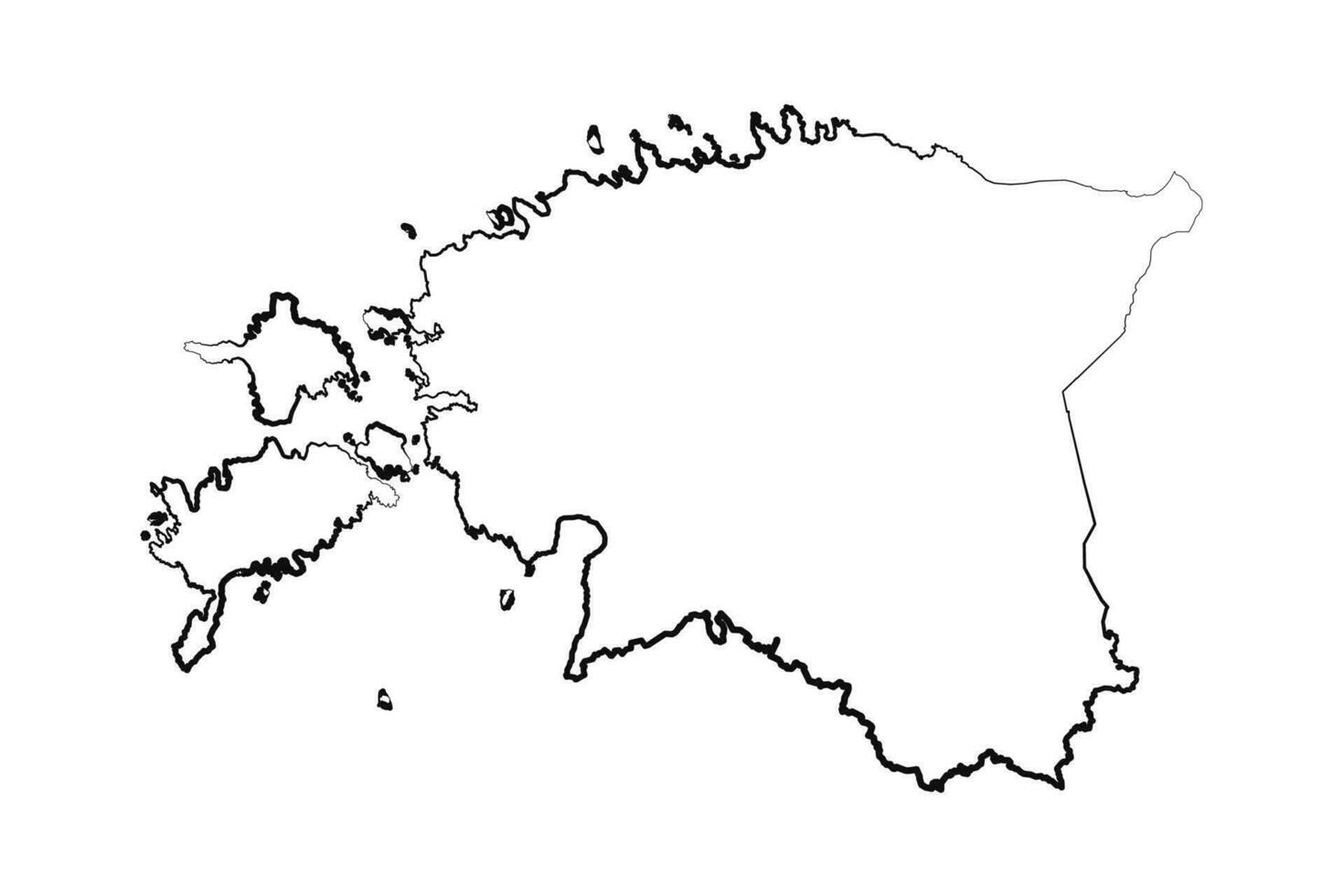 Hand Drawn Lined Estonia Simple Map Drawing vector