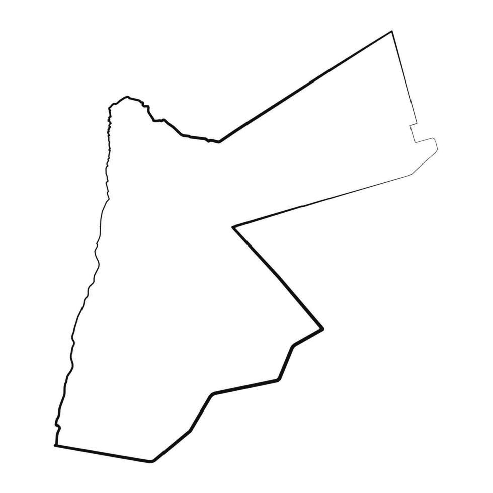 Hand Drawn Lined Jordan Simple Map Drawing vector