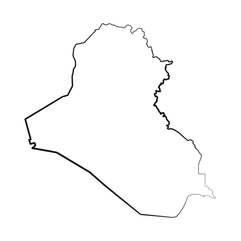 Hand Drawn Lined Iraq Simple Map Drawing vector