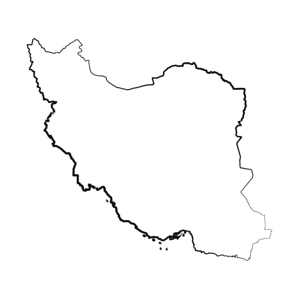 Hand Drawn Lined Iran Simple Map Drawing vector
