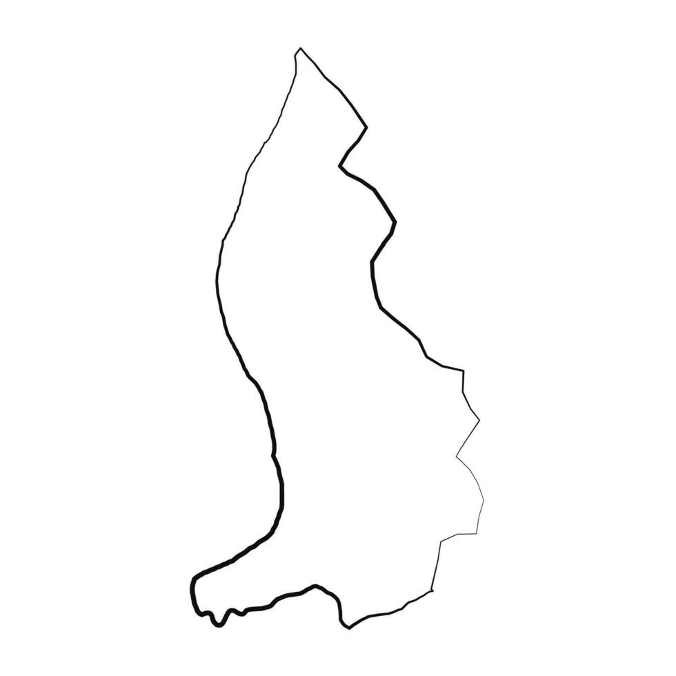 Hand Drawn Lined Liechtenstein Simple Map Drawing vector
