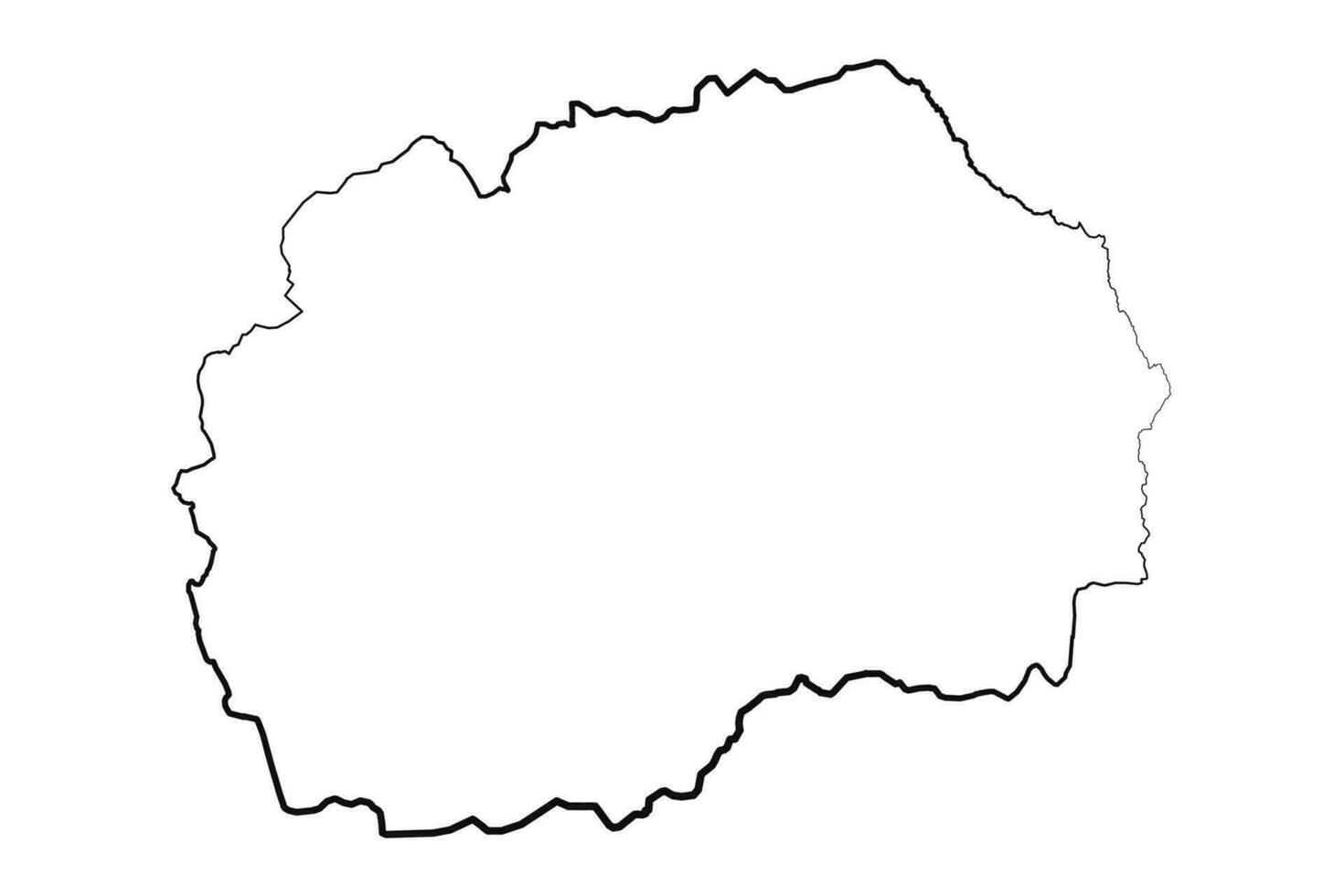 Hand Drawn Lined Macedonia Simple Map Drawing vector