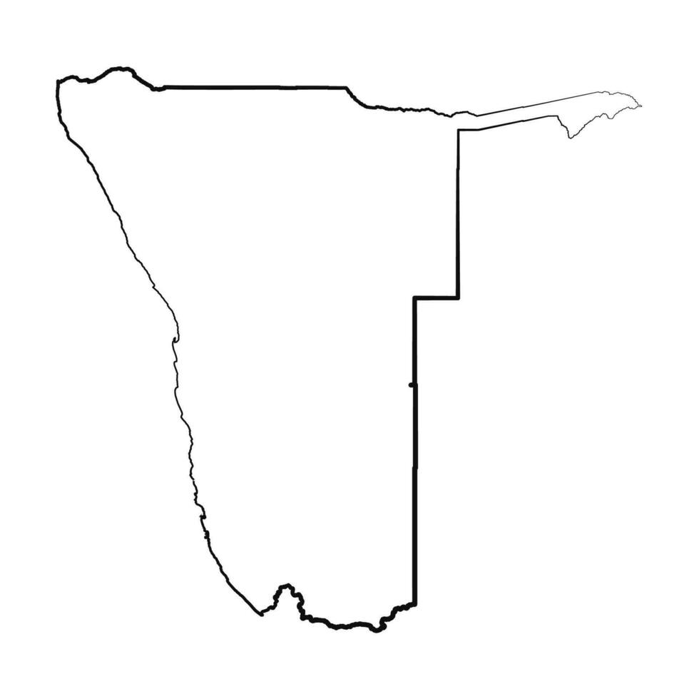 mano dibujado forrado Namibia sencillo mapa dibujo vector