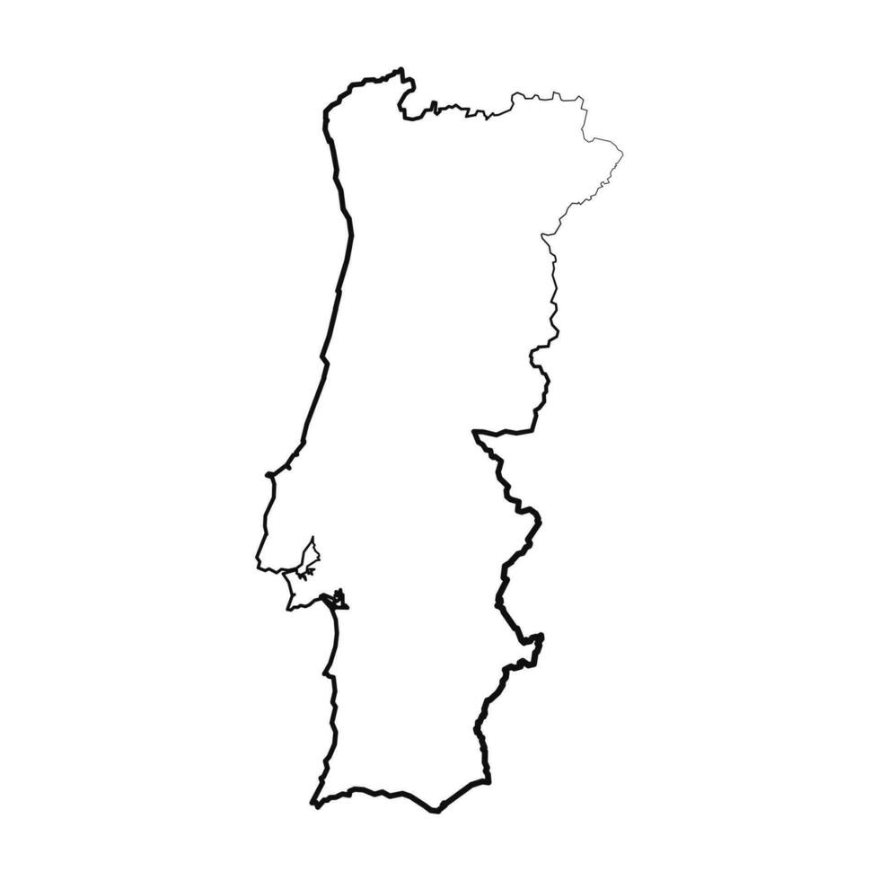 mano dibujado forrado Portugal sencillo mapa dibujo vector