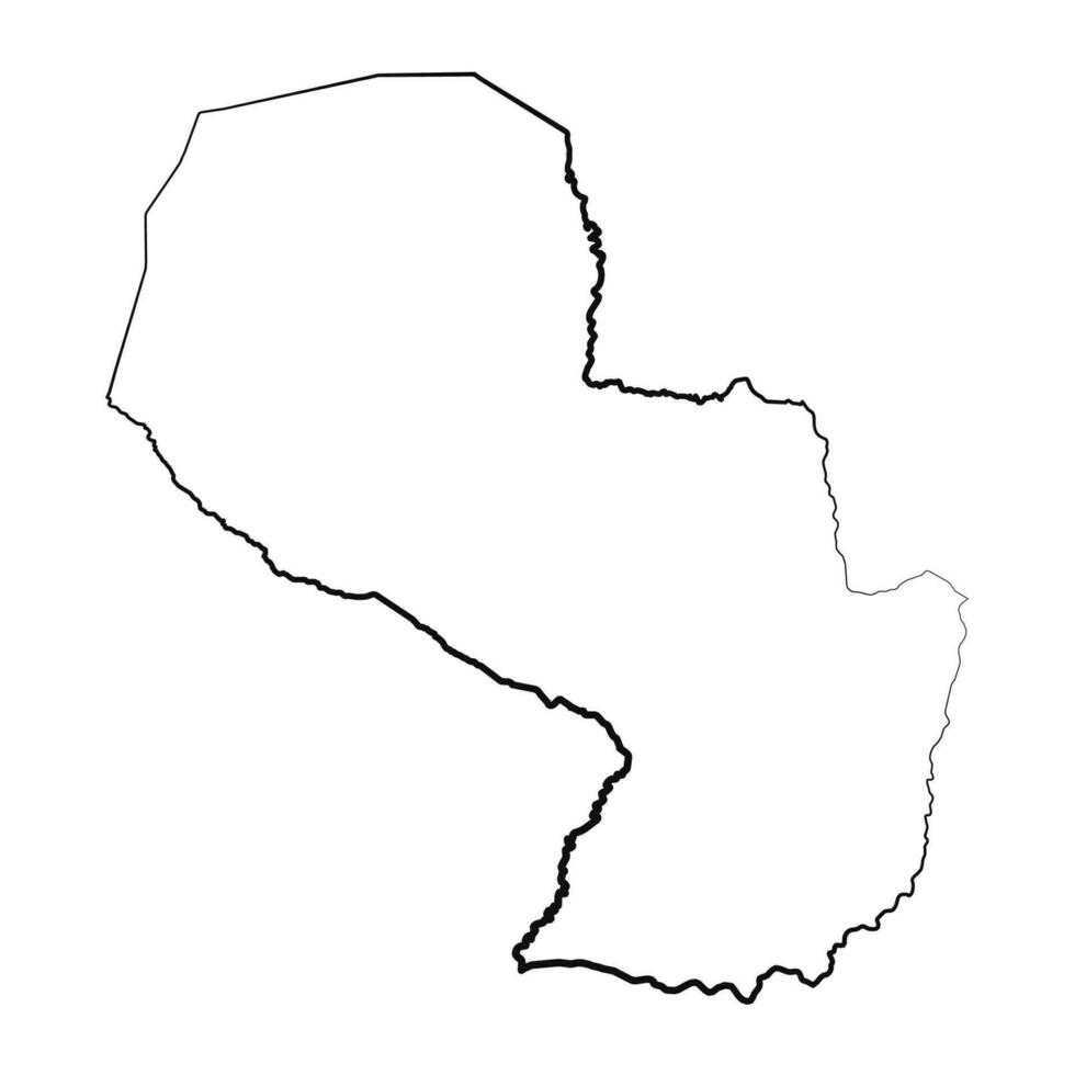 Hand Drawn Lined Paraguay Simple Map Drawing vector