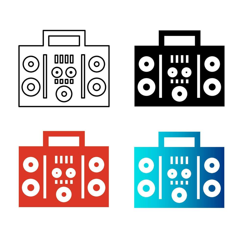 Abstract Boombox Silhouette Illustration vector