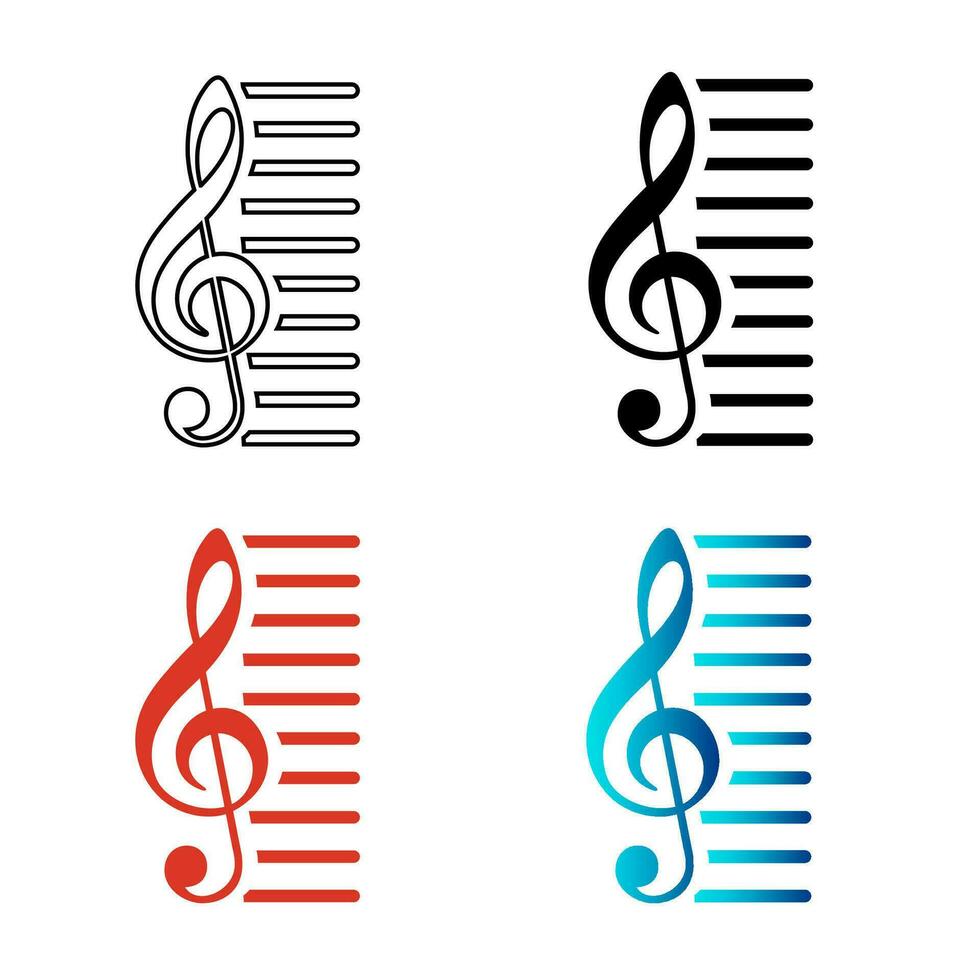 Abstract Clef Music Note Silhouette Illustration vector