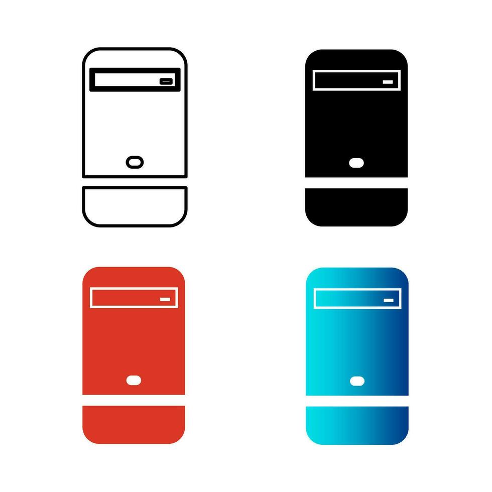Abstract Computer Unit Silhouette Illustration vector