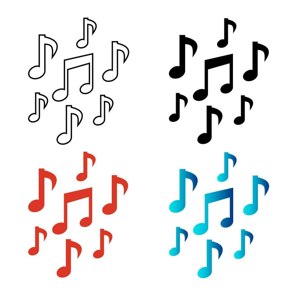 Abstract Creative Music Notes Silhouette Illustration vector