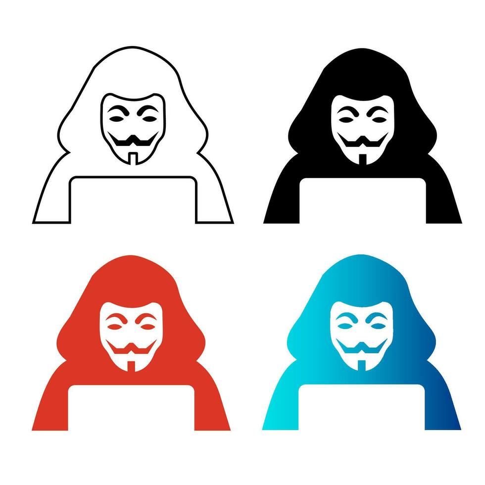 Abstract Crime Hacker Silhouette Illustration vector